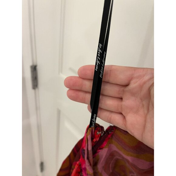 NWT For Love & Lemons Rita Midi Dress Funky Floral Asymmetrical Sz SMALL Cut Out - Picture 7 of 11